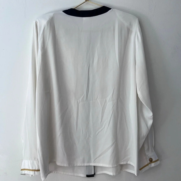 Bora Bora Vintage blouse white button down holiday New Year’s Eve - Picture 11 of 11